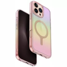   Uniq Iridescia Magclick Töltőtok iPhone 16 Pro Max-hoz - Rózsaszín tok