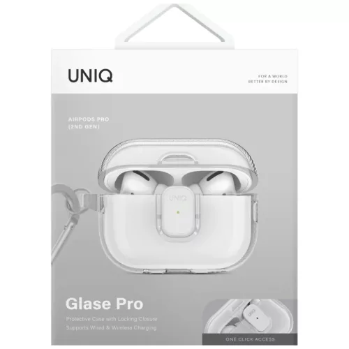 Uniq Glase Pro tok AirPods Pro 2 - Átlátszó-8886463693605 2 kép