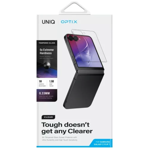 Uniq Optix Clear edzett üvegfólia Samsung Galaxy Z Flip 7 üvegfóli-8886463693742 3 kép