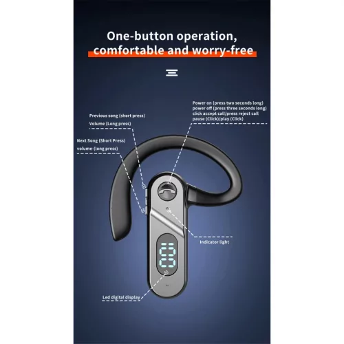 V28 Bluetooth Headset 5.2, vezeték nélküli fülhallgató- 5 kép