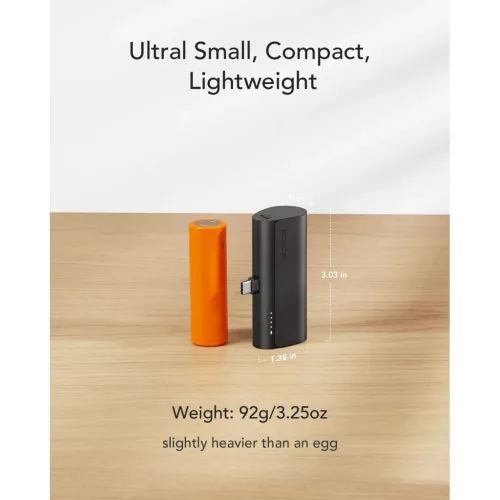 Powerbank Veger W0556/V0556 5000mAh 20W 3A PD QC3.0 USB-C - fekete-6970453555041 5 kép