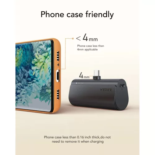 Powerbank Veger W0556/V0556 5000mAh 20W 3A PD QC3.0 USB-C - fekete-6970453555041 6 kép