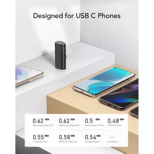 Powerbank Veger W0556/V0556 5000mAh 20W 3A PD QC3.0 USB-C - fekete-6970453555041 8 kép