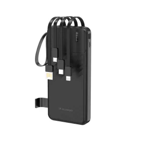 Wozinsky W11-B 10000mAh 10W Powerbank beépített kábelekkel és zseb-5907769388095 1 kép