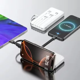 Wozinsky W11-W 10000mAh 10W Powerbank beépített kábelekkel és zseb-5907769388088 2 kép