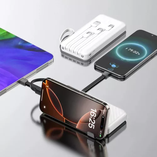 Wozinsky W11-W 10000mAh 10W Powerbank beépített kábelekkel és zseb-5907769388088 2 kép