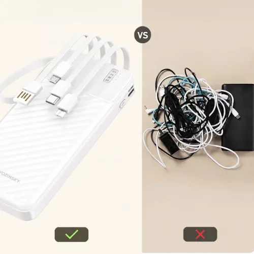 Wozinsky W11-W 10000mAh 10W Powerbank beépített kábelekkel és zseb-5907769388088 5 kép