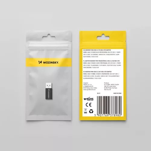 Wozinsky WAAC-01 USB-A - USB-C OTG Adapter - Fekete-5907769378980 10 kép