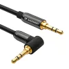 Wozinsky derékszögű AUX kábel (férfi-férfi) mini jack kábel 1.5 m fekete
