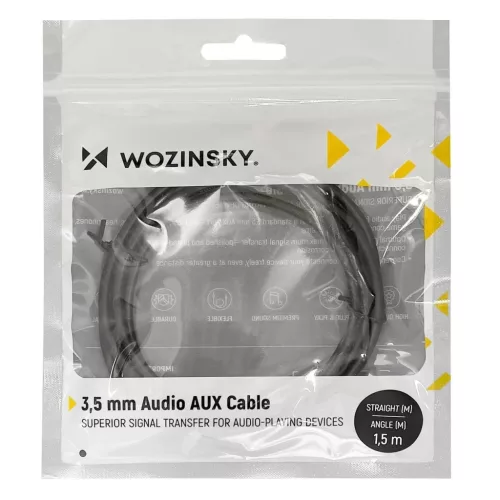 Wozinsky derékszögű AUX kábel (férfi-férfi) mini jack kábel 1.5-5907769307423 5 kép