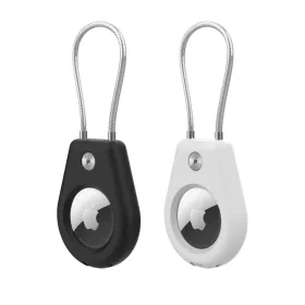 Apple AirTag tok acélkábellel - Fekete + Fehér (2 darab)
