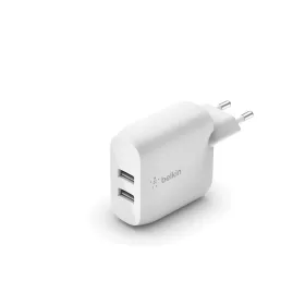   Belkin BOOST CHARGE 24W 12W X2 USB-A, Kétportos fali töltő - Fehér