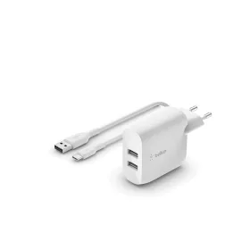   Belkin Boost Charger 24w USB-A Kettős Fali Töltő 1m A-C Kábellel - Fehér