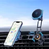 Wozinsky WCT5-6S2Y Car Holder with Qi/MagSafe 15W Inductive Charger fo-5907769372506 3 kép
