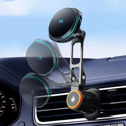 Wozinsky WCT5-6S2Y Car Holder with Qi/MagSafe 15W Inductive Charger fo-5907769372506 4 kép