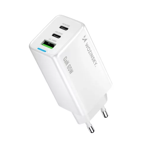 Wozinsky GaN 65W Töltő 2xUSB-C USB Porttal és 65W CC Kábellel - Fe-5907769383922 2 kép