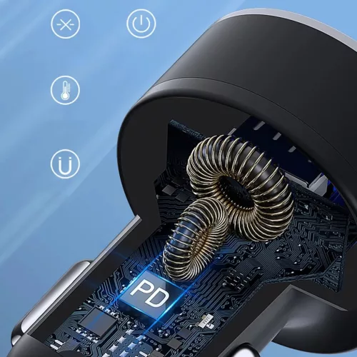 Wozinsky WDCCB autós töltő kijelzővel 50W 2xUSB-C / 2xUSB-A - Feke-5907769308499 6 kép