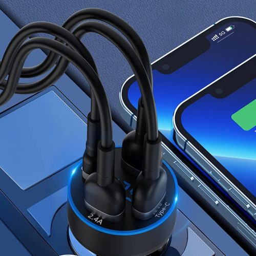 Wozinsky WDCCB autós töltő kijelzővel 50W 2xUSB-C / 2xUSB-A - Feke-5907769308499 7 kép