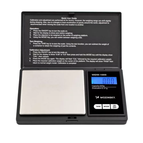 Wozinsky WDW-1000 Ékszermérleg 200g 0.01g Pontosságú Megvilágít�-5907769388545 2 kép
