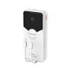 Wozinsky WFC-15W 20000mAh 22.5W PD20W Powerbank beépített Lightning és USB-C kábelekkel - Fehér