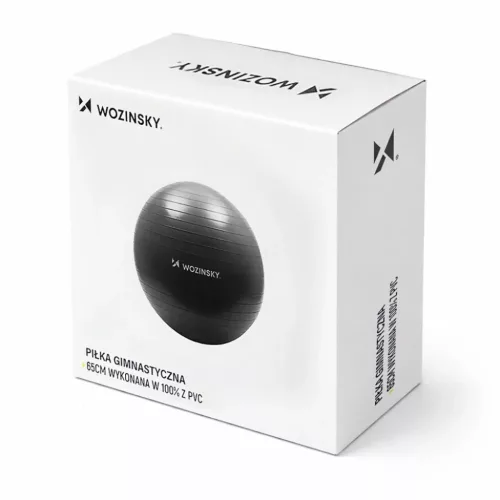 Wozinsky WGB65BB gimnasztikai edzőlabda 65 cm - fekete-5907769384103 2 kép