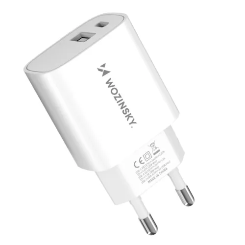 Wozinsky WGWCW USB-A USB-C 20W hálózati töltő - fehér-5907769308369 3 kép