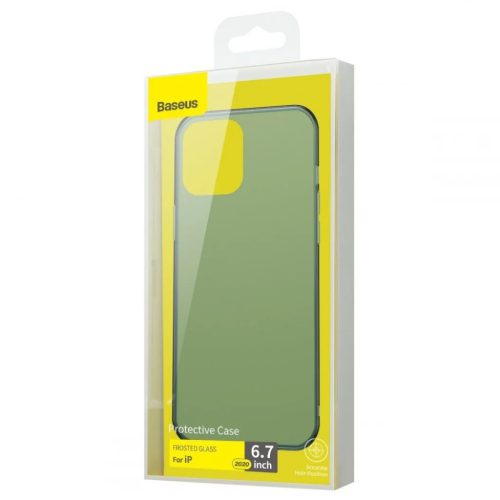 iPhone 12 Pro MAX Baseus Frosted Glass tok zöld (WIAPIPH67N-WS06)-6953156228740 3 kép