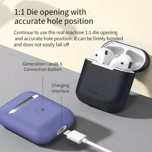 Baseus Airpods 1/2 Ultravékony szilikon tok pink (WIAPPOD-BZ04)-6953156295148 2 kép