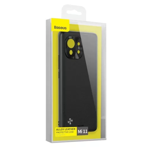 Xiaomi Mi 11 Baseus Alloy Leather tok kameravédelemmel fekete (WIXM11-6953156206106 7 kép