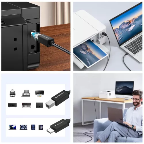 Wozinsky WKDDY2S USB-B - USB-C Kábel 2m - Fekete-5907769376641 10 kép