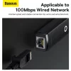Baseus USB - RJ45 (100 Mbps) átalakító adapter (WKQX000001) fekete-6932172606022 7 kép