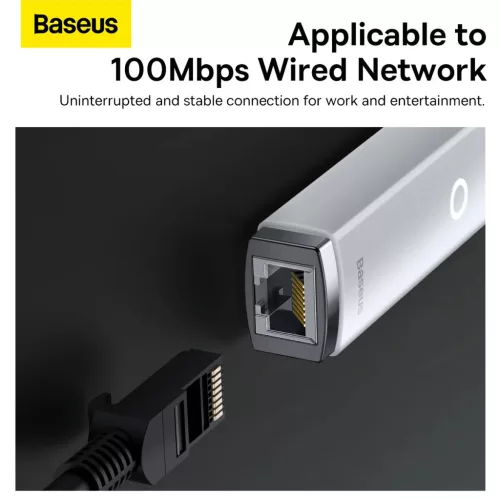 Baseus USB - RJ45 (100 Mbps) átalakító adapter (WKQX000002) fehér-6932172606039 7 kép