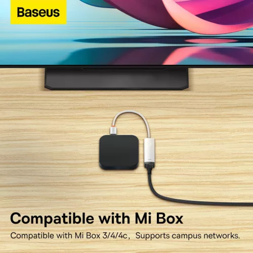 Baseus USB - RJ45 (100 Mbps) átalakító adapter (WKQX000002) fehér-6932172606039 10 kép