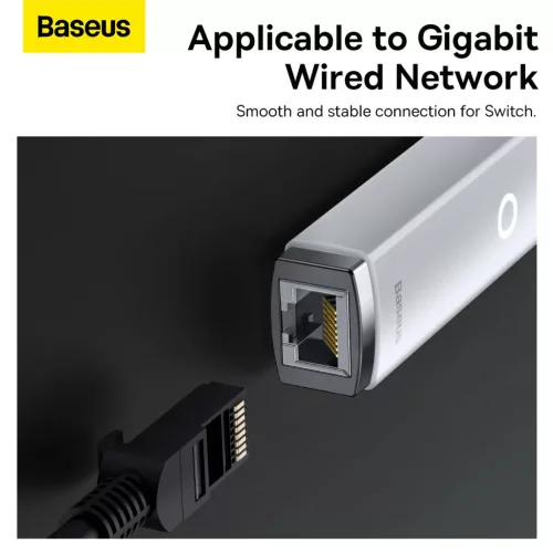 Baseus USB - RJ45 (1000 Mbps) átalakító adapter (WKQX000102) fehér-6932172606060 9 kép