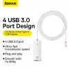 Baseus Adapter HUB - Type C - 4xUSB3.0 - 2m (WKQX030502) fehér-6932172606299 4 kép