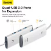 Baseus Adapter HUB - Type C - 4xUSB3.0 - 2m (WKQX030502) fehér-6932172606299 6 kép