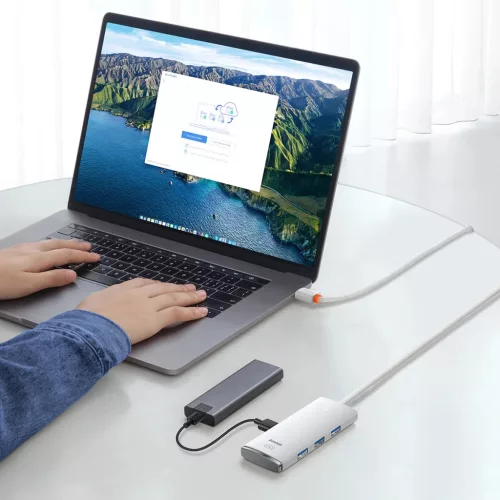 Baseus Adapter HUB - Type C - 4xUSB3.0 - 2m (WKQX030502) fehér-6932172606299 10 kép