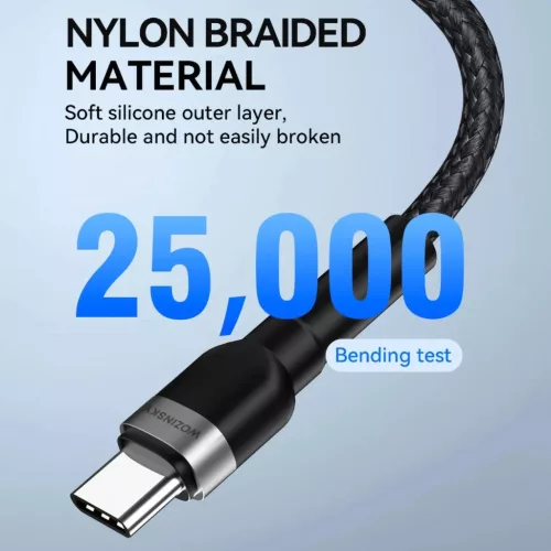 Wozinsky WNBCC1 USB-C / USB-C PD 65W kábel 1 m - fekete-5907769308734 8 kép