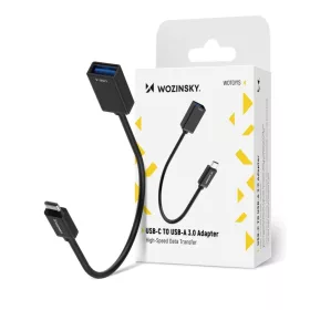   Wozinsky WOTGY1S USB-C 3.0 (férfi) - USB-A 3.0 (női) OTG Adapter - Fekete