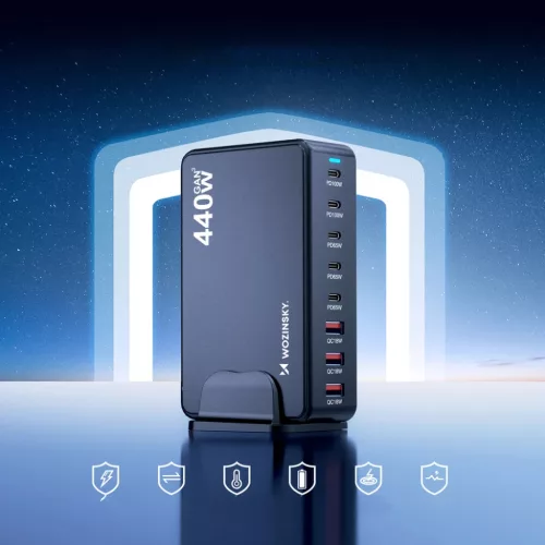 Wozinsky 240W GaN QC3 Töltőállomás - Fekete-5907769385087 7 kép