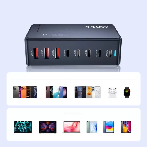 Wozinsky 240W GaN QC3 Töltőállomás - Fekete-5907769385087 10 kép