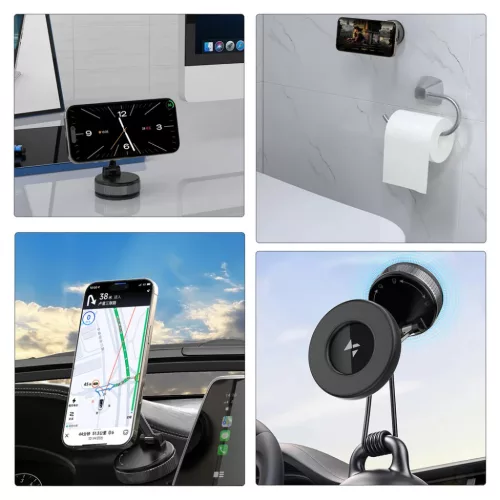 Wozinsky WUSM-01 mágneses autós telefontartó műszerfalra/szélvéd-5907769384028 10 kép