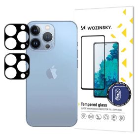    iPhone 17 Fekete Wozinsky teljes kamera üveg, 2 darabos készlet, üvegfólia