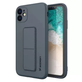   Wozinsky Kitámasztós tok szilikon tok állvánnyal iPhone 12 Pro-hoz sötétkék