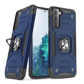   Wozinsky Ring Armor ütésálló hibrid tok mágneses tartóval Samsung Galaxy S22-hez kék