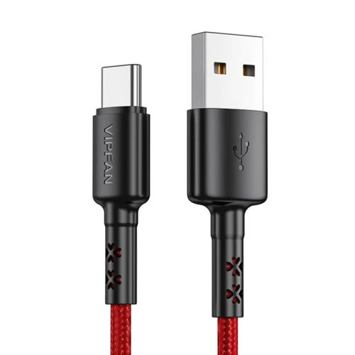 USB-USB-C kábel VFAN X02, 3A, 1.8m (piros)-6971952430211 1 kép