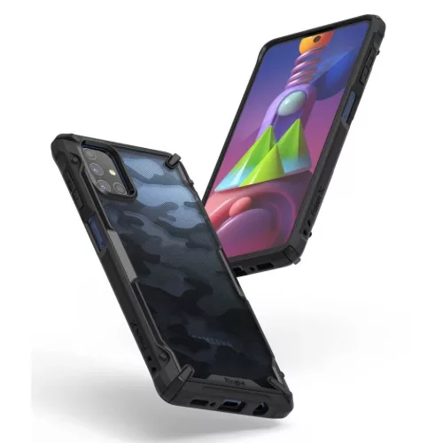 Samsung M51 tok Ringke Fusion X terepmintás fekete (XDSG0043)-8809758106956 3 kép