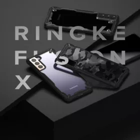 Samsung S21+ Plus Ringke Fusion X tok terepmintás fekete (XDSG0045)-8809758109780 2 kép