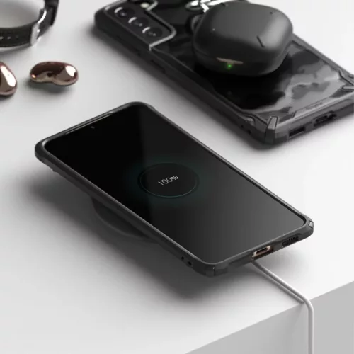 Samsung S21+ Plus Ringke Fusion X tok terepmintás fekete (XDSG0045)-8809758109780 8 kép
