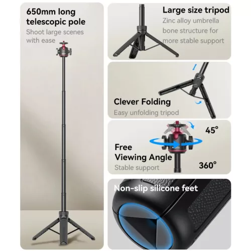 Tripod YESIDO SF26 <65CM fekete-6942314409244 3 kép